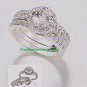 Ring CZ Solitaire Ring With Jacket Set ~Silvertone~ Size 8 (New Old Stock) @2013