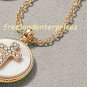 Necklace Look Of Shell Motif Cross Necklace ~ Goldtone ~ @2020