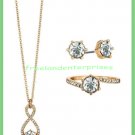 Necklace Earring Ring LOVE Infinitely 3 piece Gift Set ~Ring Size 8~Pierced Earg Necklace Earring Ring LOVE Infinitely 3 piece Gift Set ~Ring Size 8~Pierced Earg