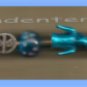 Bracelet Slide Charm Bracelet ~w/Silvertone Chain & Glass Beads--Ex-Cond