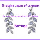 Earring Exclusive Leaves of Lavender Silvertone Crawler Earrings ~ Boxed ~ NEW