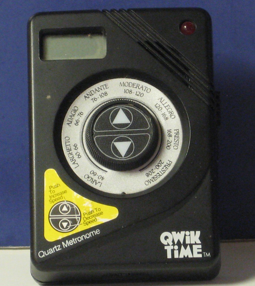 Qwik Time Digital Electronic Quartz Metronome 1995 3 1/2"