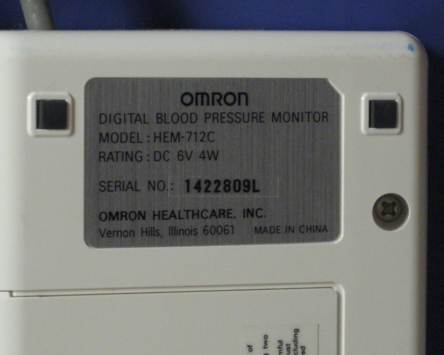 Omron HEM712C Digital Blood Pressure Monitor