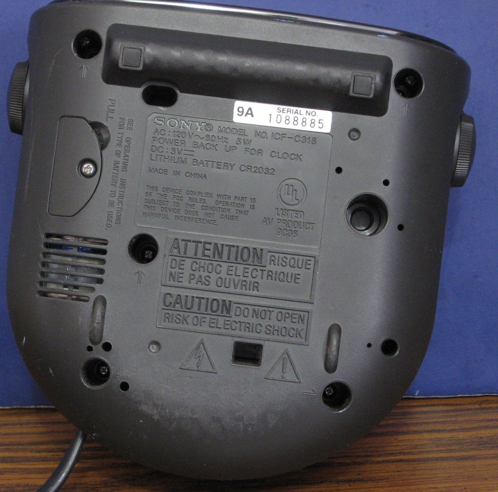 Sony Dream Machine ICFC318 Alarm Clock AM/FM Radio Black