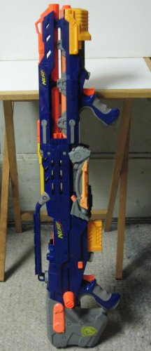 Nerf N-Strike Long Shot Soft Dart Gun Blaster With Magazine Clip - Longshot - Blue