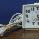 Westclox  Dialite Analog Alarm Clock - E54 / 55 - White - USA Made - 1970s Vintage