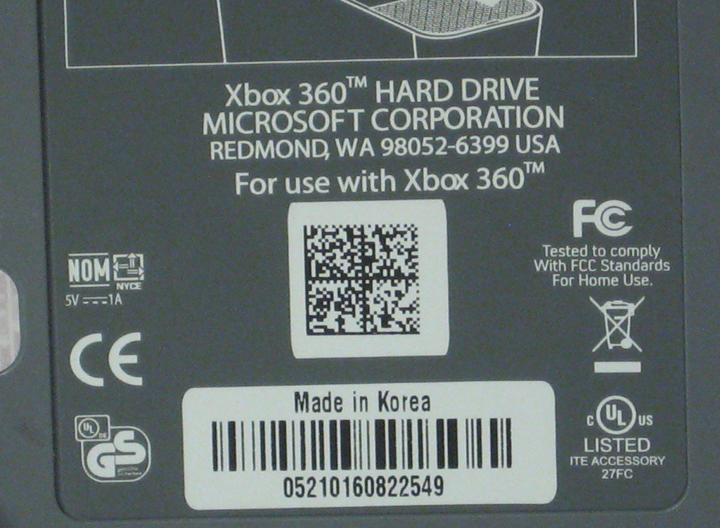 Microsoft XBox 360 Original 20GB Hard Drive X804675003