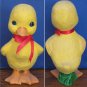 Yellow Flocked Ceramic Duck - 5" Tall - Duckling - 1990s Vintage