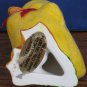Yellow Flocked Ceramic Duck - 5" Tall - Duckling - 1990s Vintage