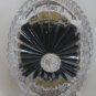 Crystal Clear Analog Battery Powered Clock in Crystal Mounting - 5.5" - 1990s Vintage