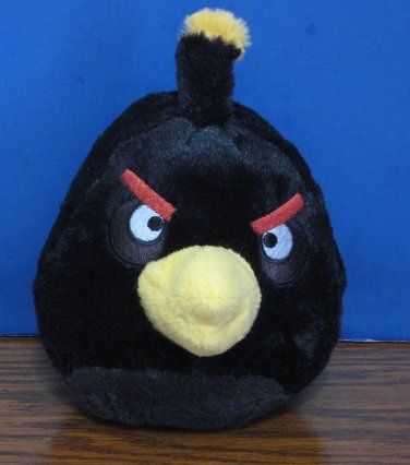 Angry Birds Plush Black Bomb Bird - 5 Inches Tall - Commonwealth / Rovio - 2011