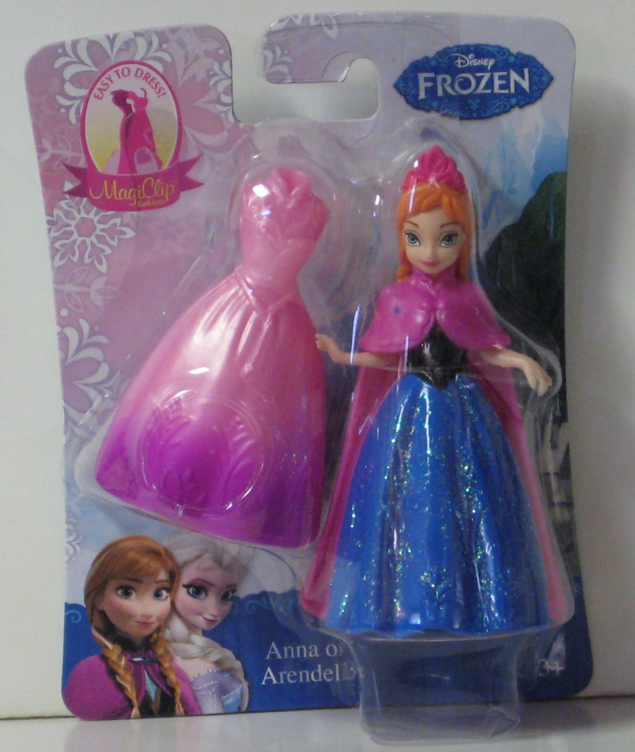 Disney Frozen Anna of Arendelle Magiclip Doll / Figure with 2 Shimmery ...