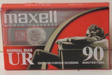 Audio Cassette Tape - Maxell UR90 - 90 Minute Blank Tape - Normal Bias