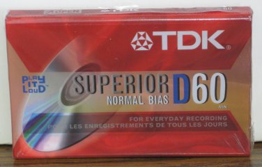 Audio Cassette Tape - TDK Superior D60 - 60 Minutes - New / Sealed
