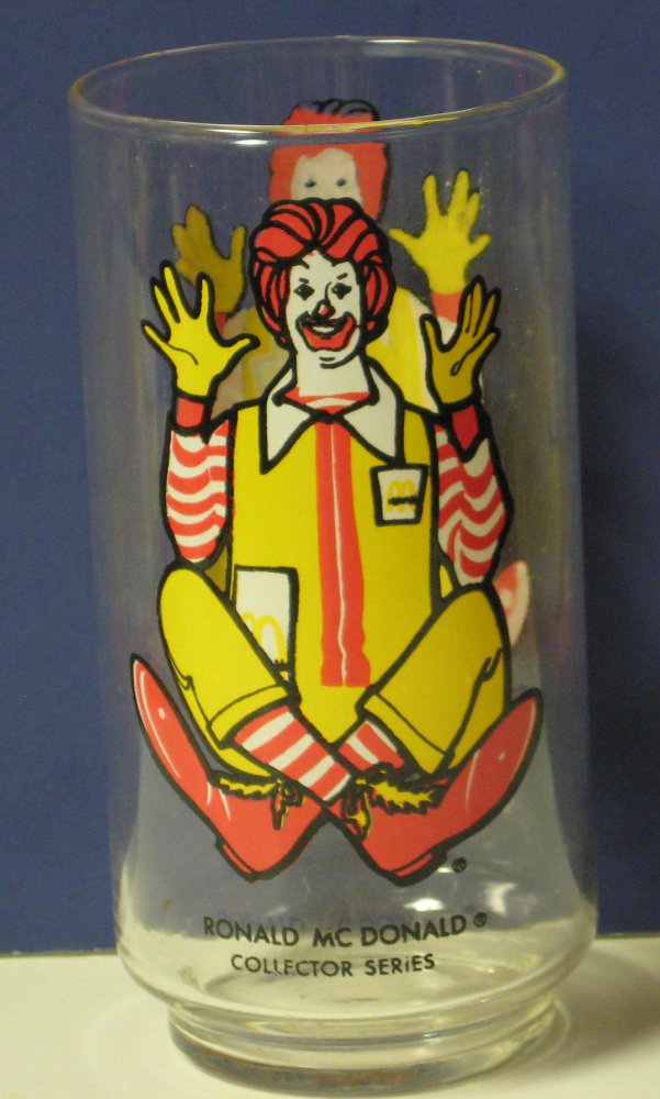 McDonalds Ronald McDonald Collector Series Drinking Glass 6" 1977