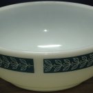 Pyrex Restaurantware Tableware Turquoise Laurel Leaf Cereal Bowl 705-15 - 1970s Vintage