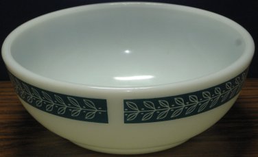 Pyrex Restaurantware Tableware Turquoise Laurel Leaf Cereal Bowl 705-15 - 1970s Vintage