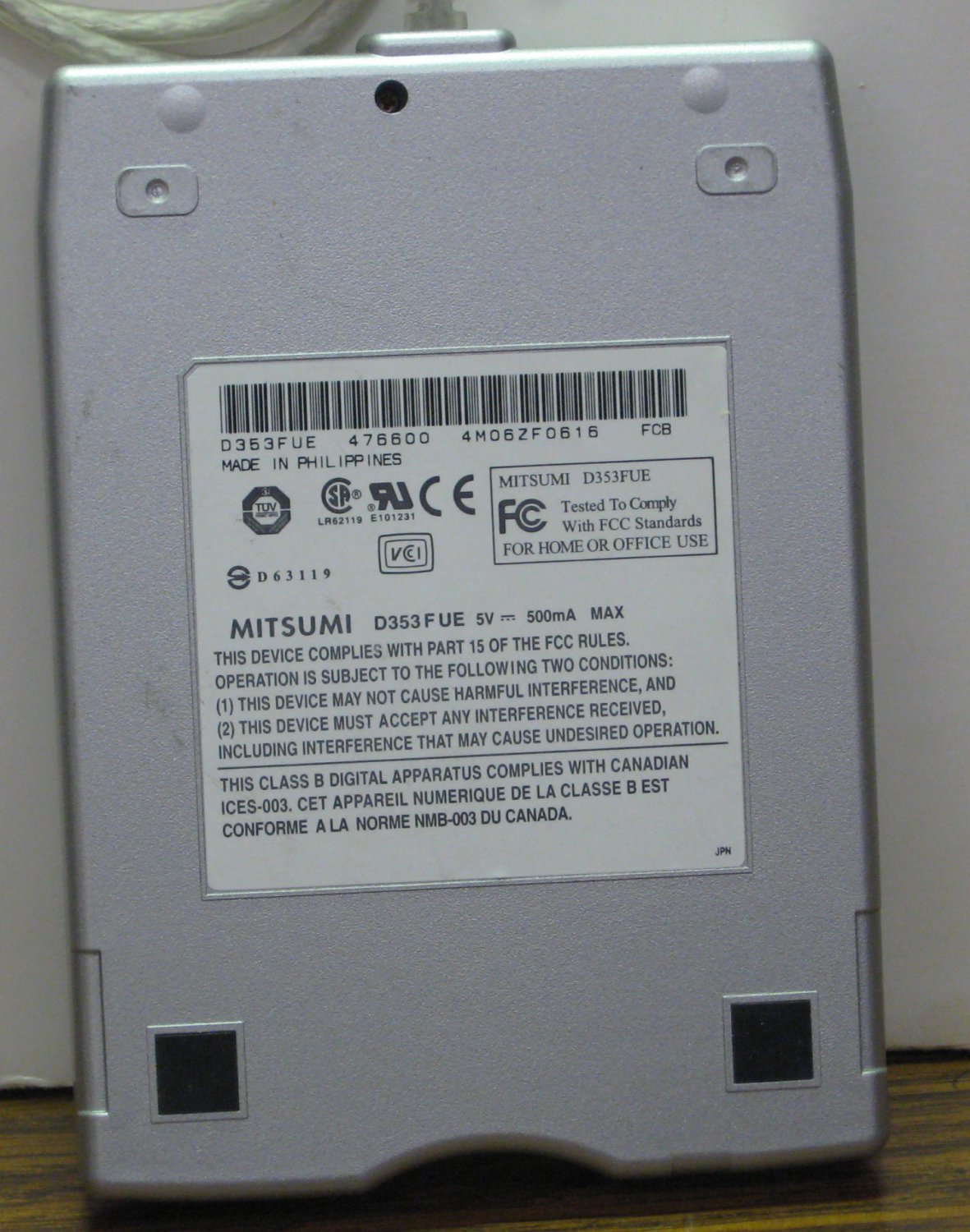 SOLD External USB 3.5" Floppy Disk Drive Mitsumi D353FUE 1.44MB HD