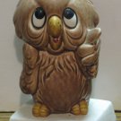 Porcelain or Ceramic Cartoony Owl When You're Happy I'm Happy - Norcrest - 1960s / 1970s Vintage