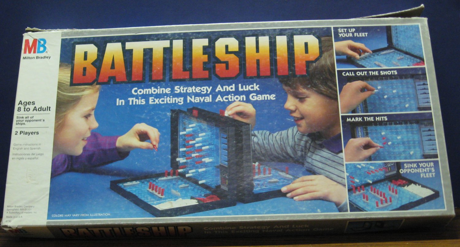 Battleship Naval Combat Tabletop Game - Milton Bradley - 1984 Vintage