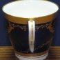 Chicago Spaulding Minton Tea Cup and Saucer - Cobalt Blue Gold White - 1970s Vintage