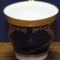 Chicago Spaulding Minton Tea Cup and Saucer - Cobalt Blue Gold White - 1970s Vintage