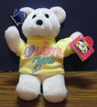 Applause Cu Tees Teddy Bear - I Love You Shirt - 8" - 1987 Vintage