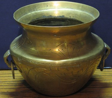 Brass Mini Cauldron Planter - 4" - 1970s / 1980s Vintage