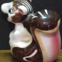 Chipmunk Porcelain or Ceramic Salt Shaker - White Brown Red - 3" - 1960s / 1970s Vintage