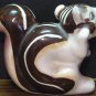 Chipmunk Porcelain or Ceramic Salt Shaker - White Brown Red - 3" - 1960s / 1970s Vintage