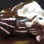 Chipmunk Porcelain or Ceramic Salt Shaker - White Brown Red - 3" - 1960s / 1970s Vintage