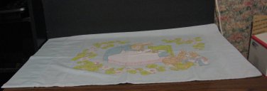 Peter Rabbit / Benjamin Bunny Beatrix Potter Pillow Case - Blue - 1970s Vintage