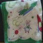 Handkerchief - Space Cadet with Bubble Helmet Duckling - Green White - 1950s Vintage