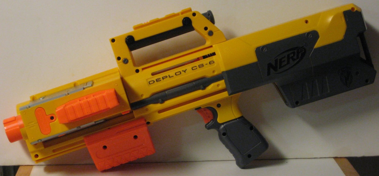 Nerf N-Strike Deploy Soft Dart Gun Blaster - Yellow with 6 Round Magazine