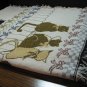 Table Cloth or Lap Blanket - Cats Pattern - 48" x 60" - 1980s Vintage