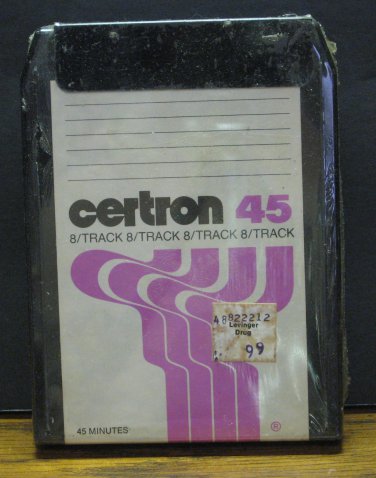 Certron 45 Minute Blank Recordable 8 Track Tape Cartridge New 1970s / 1980s Vintage