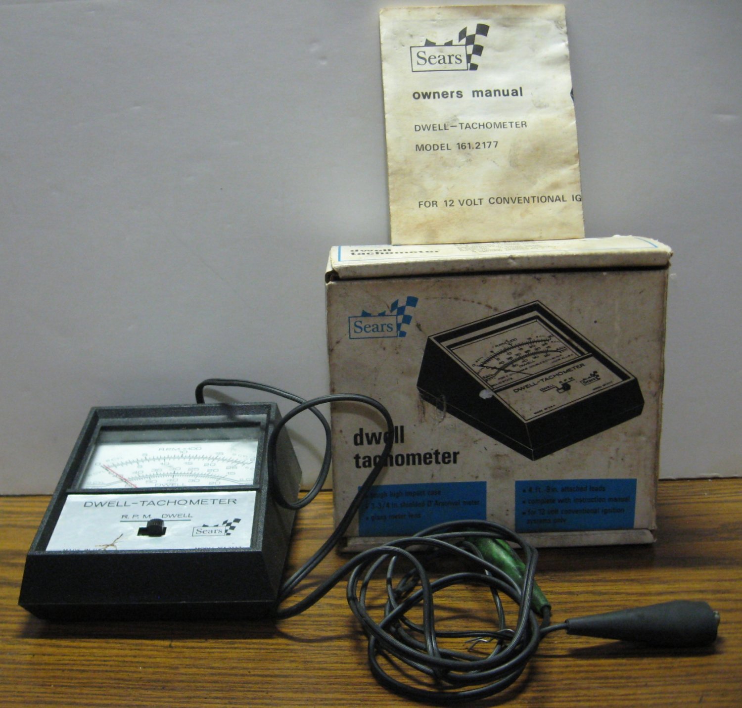 Sears Dwell Tachometer Model 282177 for Conventional 12 Volt Ignition