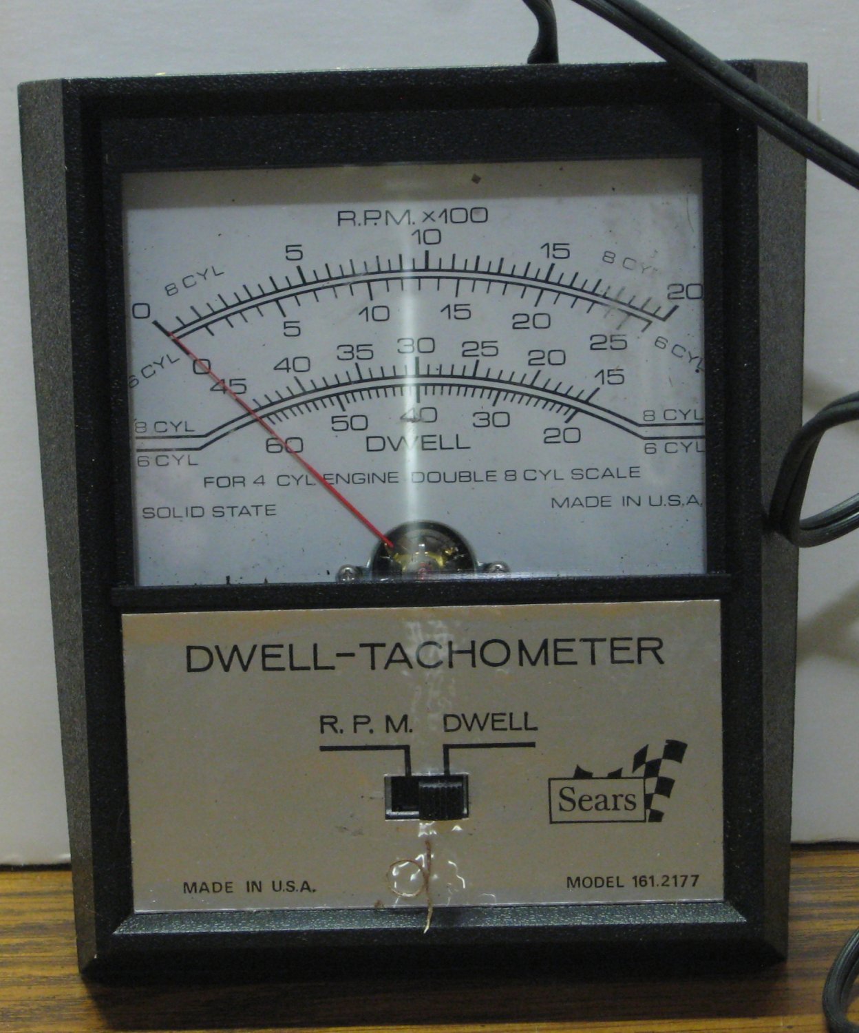 Sears Dwell Tachometer Model 282177 for Conventional 12 Volt Ignition