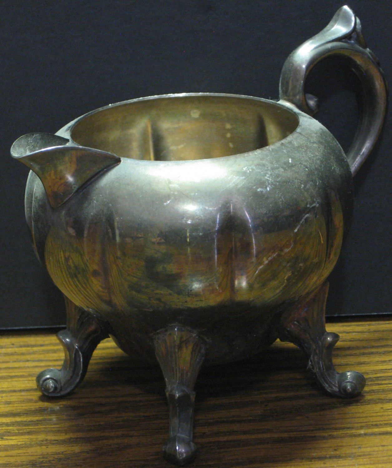 Sheridan Silver Plate on Copper Creamer 5" x 3 1/2" No Lid