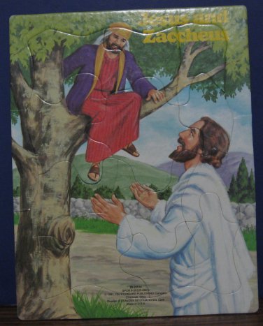 Frame Tray Puzzle - Jesus and Zaccheus - 12 Pieces - Standard Publishing - 1991 Vintage