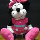 Disney Minnie Mouse 14" Plush Doll In Pink Polka Dot Dress - 1998 Vintage