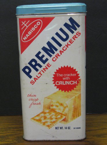 Premium Saltine Crackers Repro Collector Tin - Nabisco - 1980s Vintage
