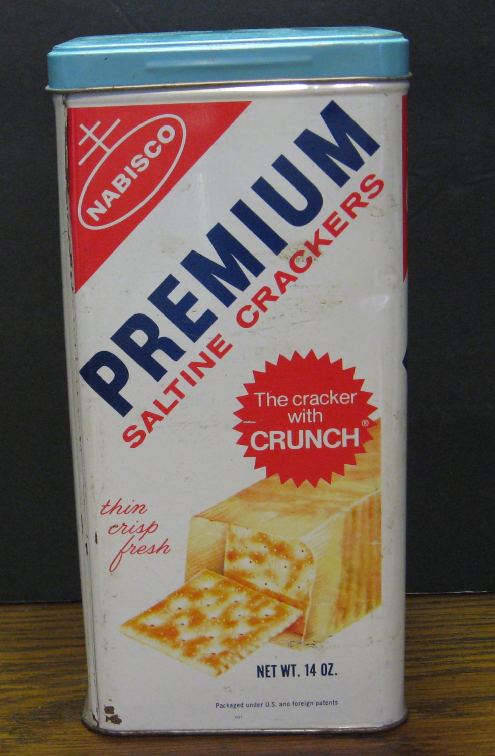 Premium Saltine Crackers Repro Collector Tin - Nabisco - 1980s Vintage