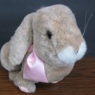 Applause Plush Rabbit - Light Brown w Pink Ribbon - 13" - 1985 Vintage