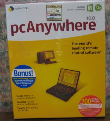 Symantec PC Anywhere 10.0 for Windows 9X / ME / NT 4.0 / 2K - Sealed - 2000 Vintage