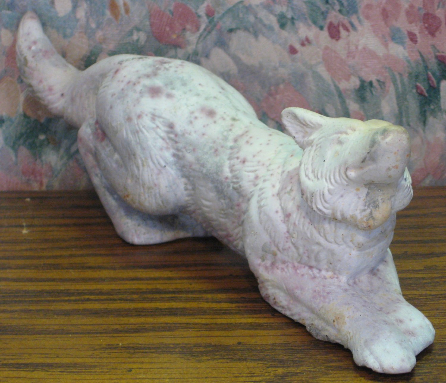 Gray Wolf Unpainted Ceramic or Porcelain Playful Crouching Figurine ...