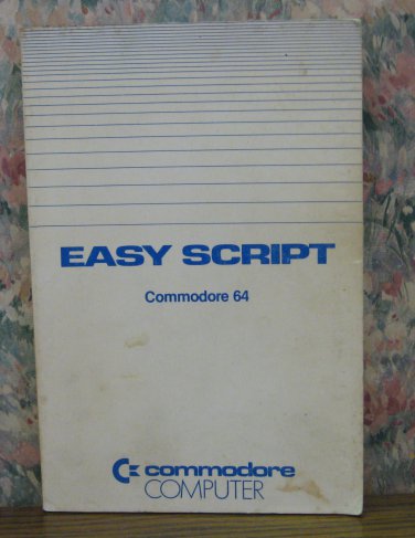 Computer Book - Commodore 64 Easy Script Spreadsheet Manual - 1980s Vintage