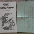 Computer Book - Temple of Apshai Manual - Commodore / Apple / Atari / IBM - 1982 Vintage