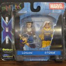 Marvel X-Men Minimates Wolverine Logan / Storm 2 Pack On Damaged Card - Marvel - 2003