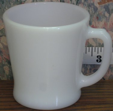 Anchor Hocking Blank White Milk Restaurant Mug - D Handle - 31-1212 - 1970s Vintage